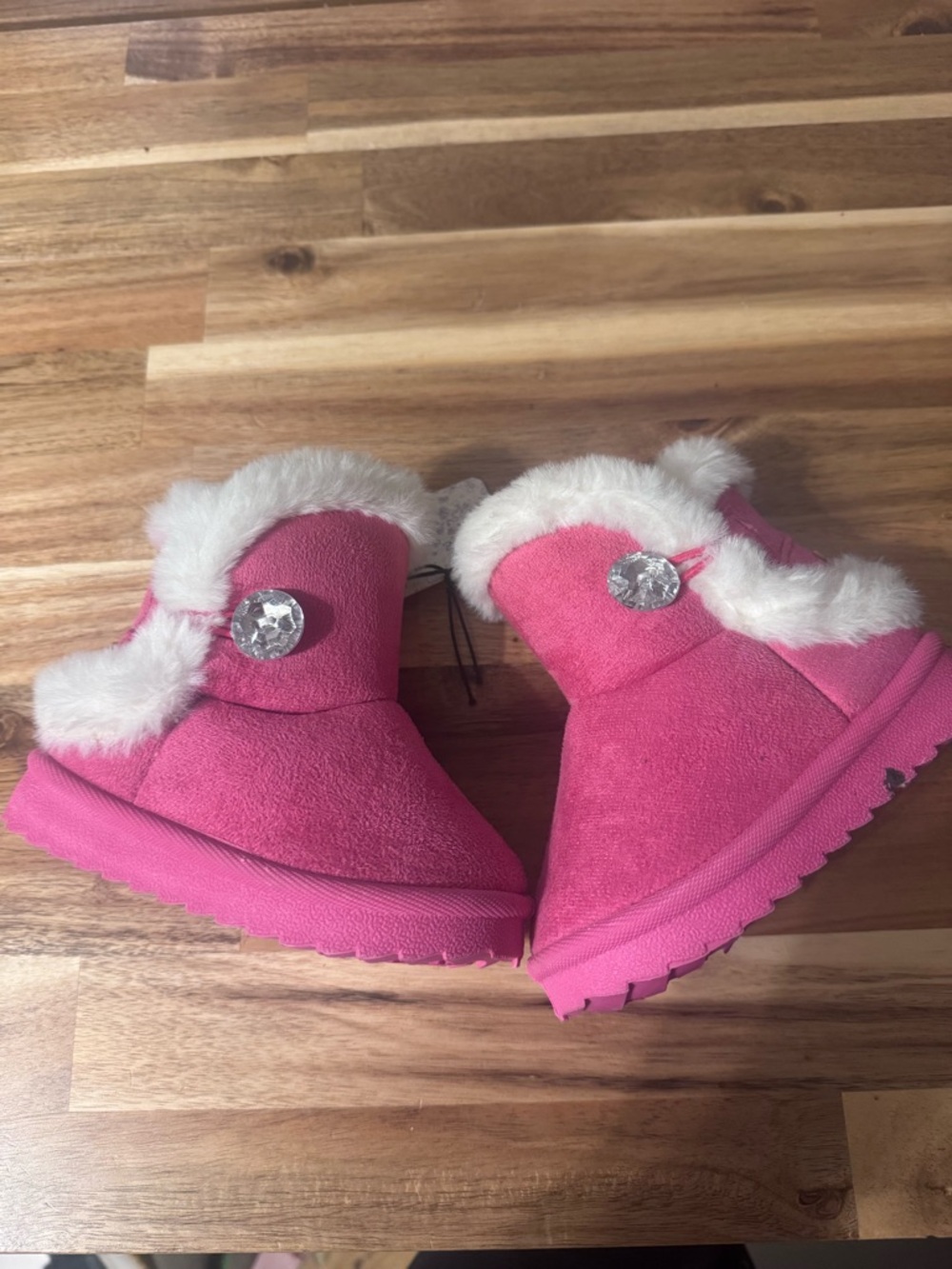 Mudd Kids Pink Faux-Fur Trim Booties
